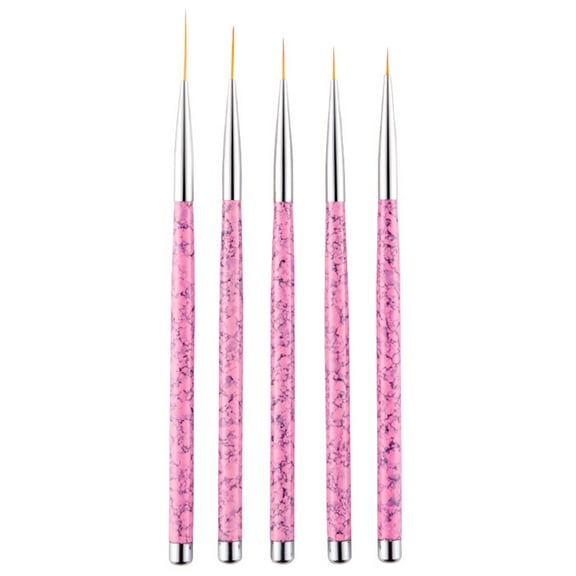 UDIYO 5Pcs Nail Art Pen Painting Liner Flower Drawing UV Gel Brushes Manicure Tools
