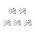 thumbnail image 1 of UDIYO 5Pcs Nail Ornaments Shiny Stunning Visual Effect Creative Shape Match Freely Fake Pearl Decorative Metal Black White Bow-knot Style DIY Nail Art Decorations for Nail Salon, 1 of 7