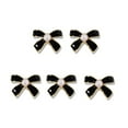 thumbnail image 1 of UDIYO 5Pcs Nail Ornaments Shiny Stunning Visual Effect Creative Shape Match Freely Fake Pearl Decorative Metal Black White Bow-knot Style DIY Nail Art Decorations for Nail Salon, 1 of 7
