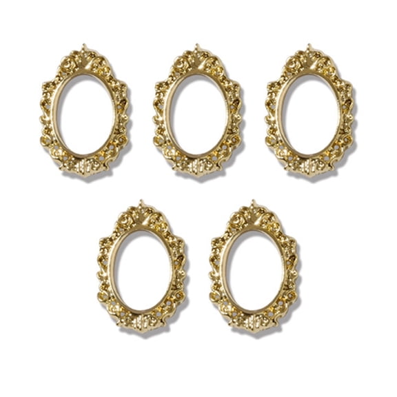 UDIYO 5Pcs/Set DIY Painting Frame Shape Nail Decor Exquisite Stylish Metal Manicure Art Decor for Female