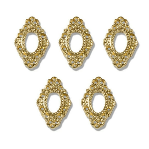 UDIYO 5Pcs/Set DIY Painting Frame Shape Nail Decor Exquisite Stylish Metal Manicure Art Decor for Female