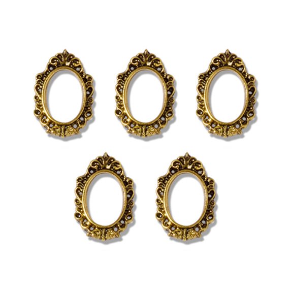 UDIYO 5Pcs/Set DIY Painting Frame Shape Nail Decor Exquisite Stylish Metal Manicure Art Decor for Female