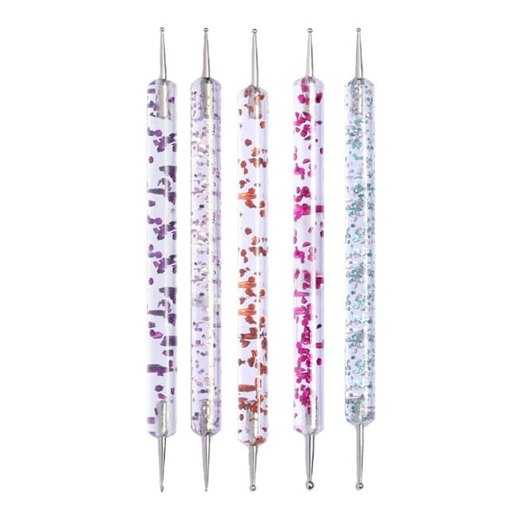 UDIYO 5Pcs/Set Nail Pen Long Lifespan Easy to Use Acrylic Double-Head Nail Art Drawing Liner for Beauty