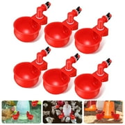 UDIYO 6Pcs/Set Chicken Water Cups, Automatic Chicken Waterer Kit for Poultry, 3/8 Inch Thread Filling Waterer Poultry Drinking Bowl for Chicken, Ducks, Birds, Turkeys etc
