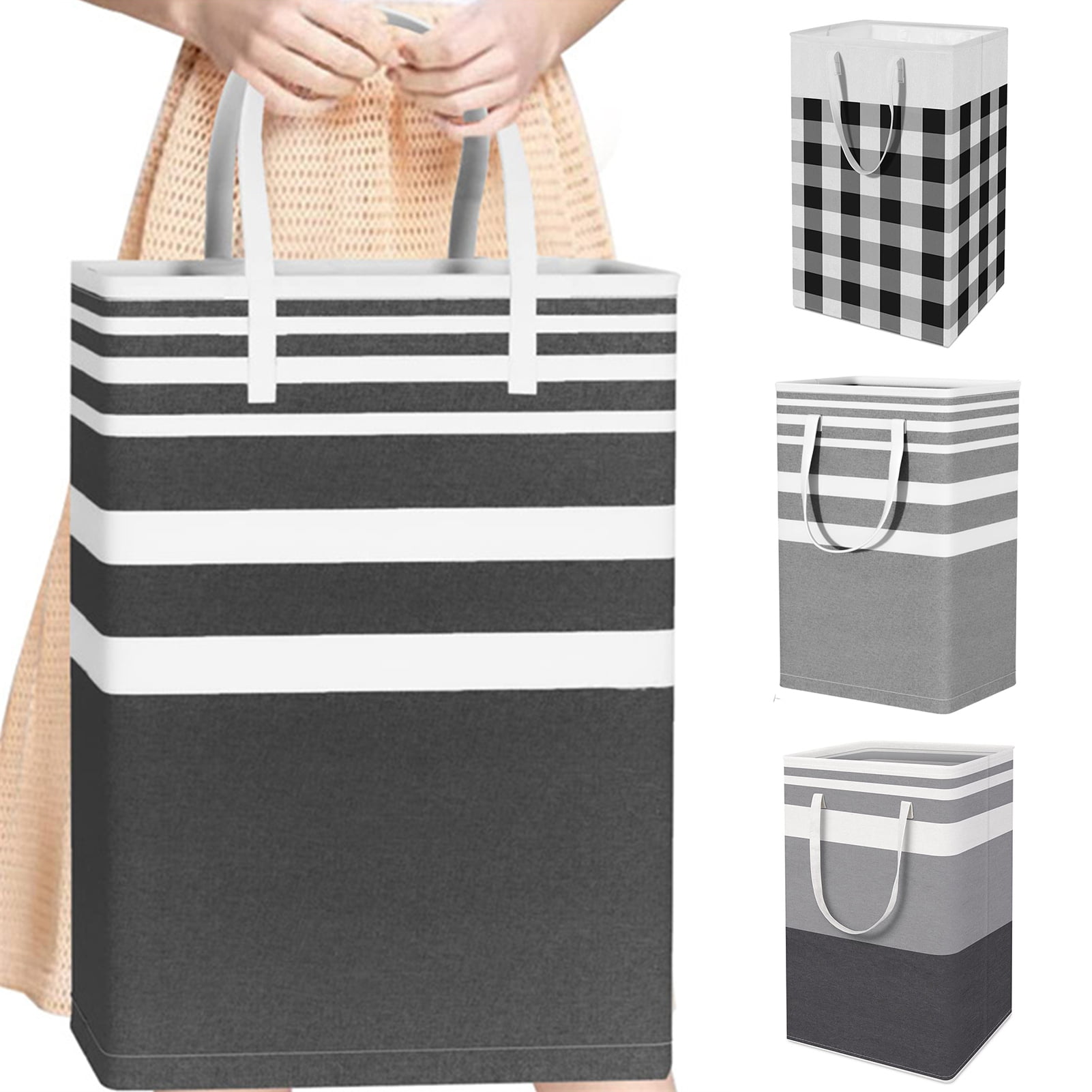 UDIYO 75L Laundry Baskets, Freestanding Laundry Hamper with Long