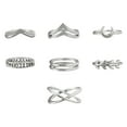 thumbnail image 1 of UDIYO 7Pcs Compact Alloy Finger Rings Cross Moon Electroplate Leaf Shap Rings for Party, 1 of 6