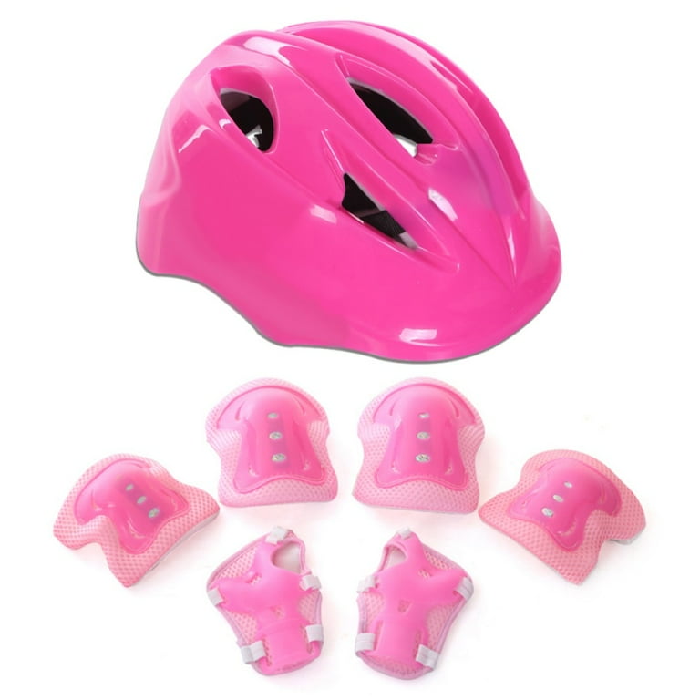 UDIYO 7Pcs Set Kids Roller Skating Skateboard Ski Helmet Arm