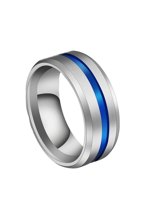 8MM Fashion Unisex Dual Color Thin Line-Inside Brushed Band Finger Ring Jewelry