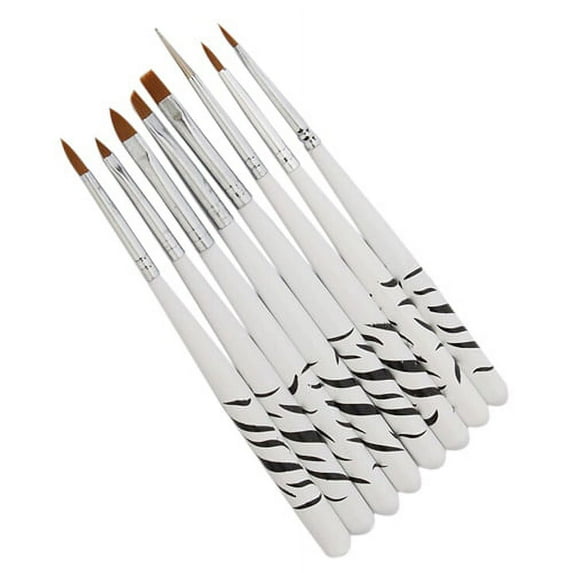UDIYO 8PCS Zebra Nail Art Dotting Manicure Painting Drawing Polish Brush Pen Tools