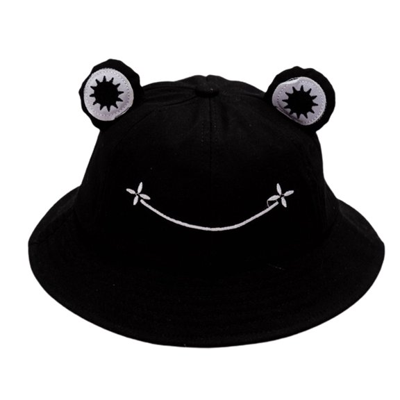 UDIYO Adult Kids Bucket Hat Cute Frog Anti Sun Wide Brim Foldable Fisherman Cap for Outdoor