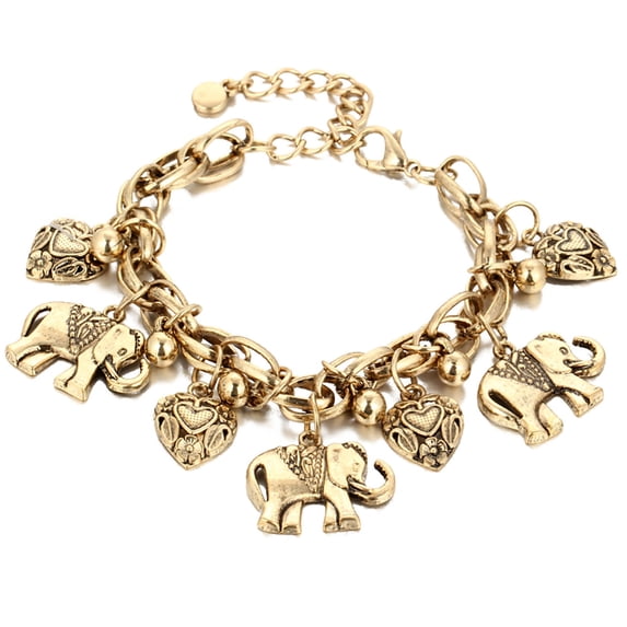 UDIYO Anklet Simple Adjustable Alloy Women Elephant Pendant Anklet for Beach