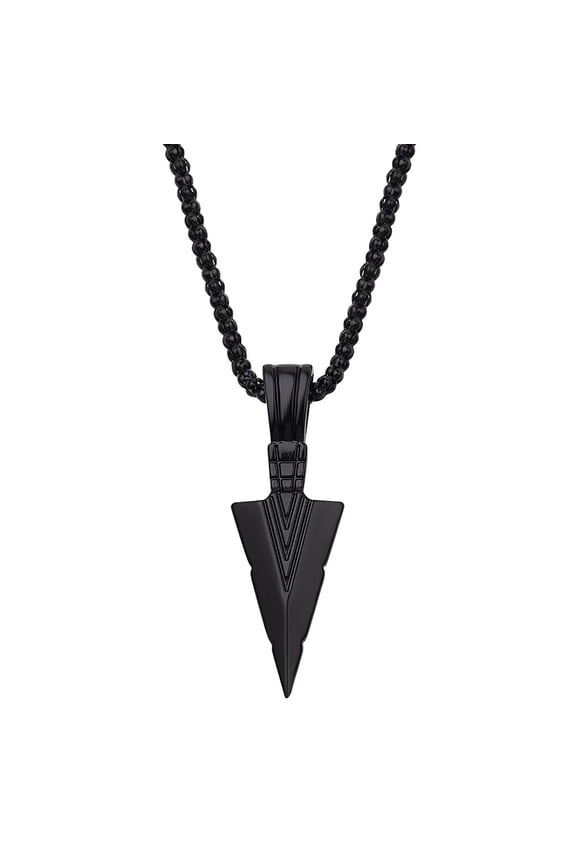 Arrowhead Pendant Men Necklace Vintage Alloy Chain Spearpoint Necklace Fashion Accessories