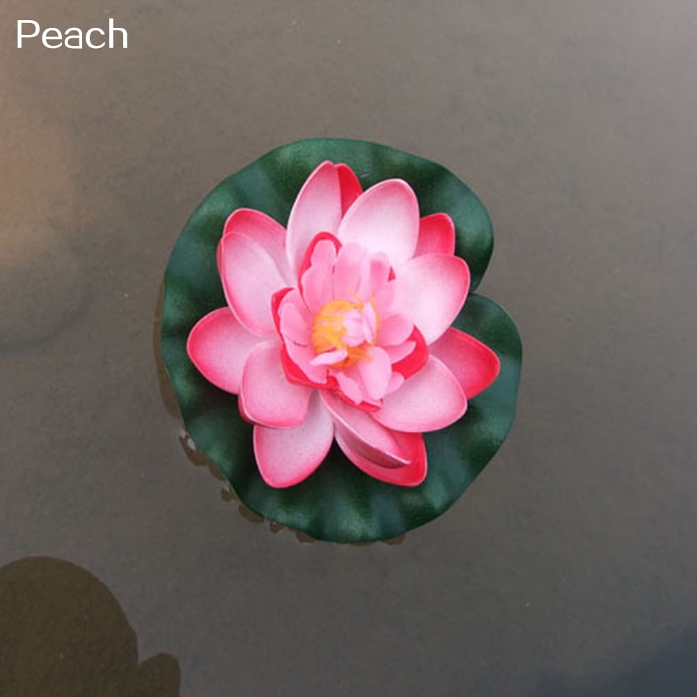 UDIYO Artificial Water Lily Floating Flower Lotus Home Yard Pond Fish