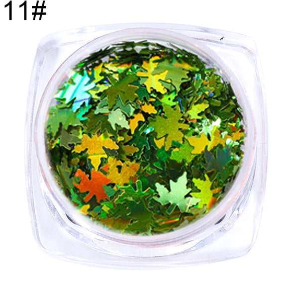 UDIYO Autumn Glitter Gradient Maple Leaf Nail Art Sequins Applique Christmas Decor