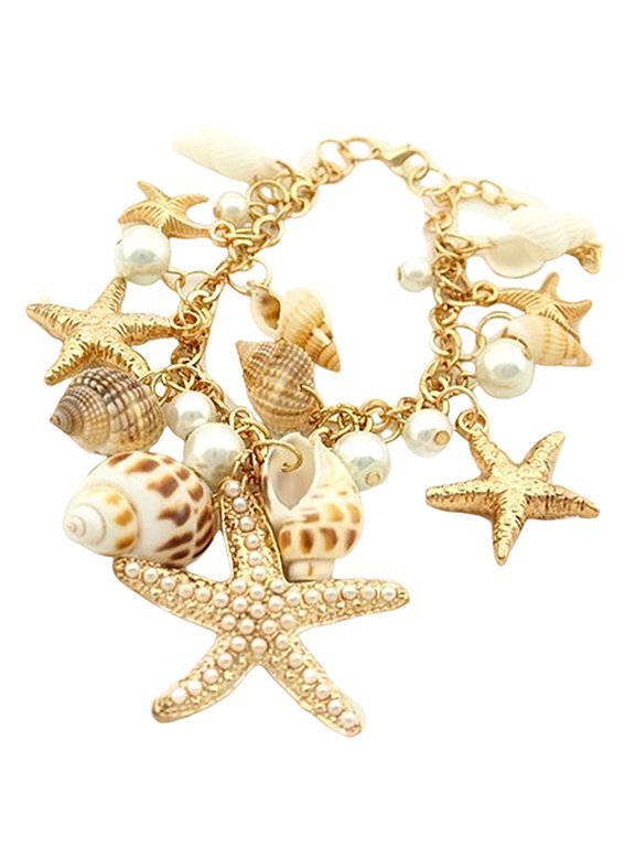Beach Bracelet Cute Adjustable Gold Plated Ocean Multi-style Chain Beach Bracelet