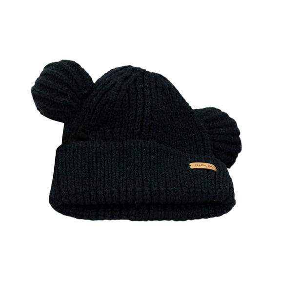 UDIYO Beanie Hat Bear Ears Shape Knitted Autumn Winter Windproof Warm Hat for Outdoor