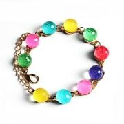 UDIYO Bracelet Candy Color Round Beads Women Multicolored Beads Cuff Bangle Bracelet for Party