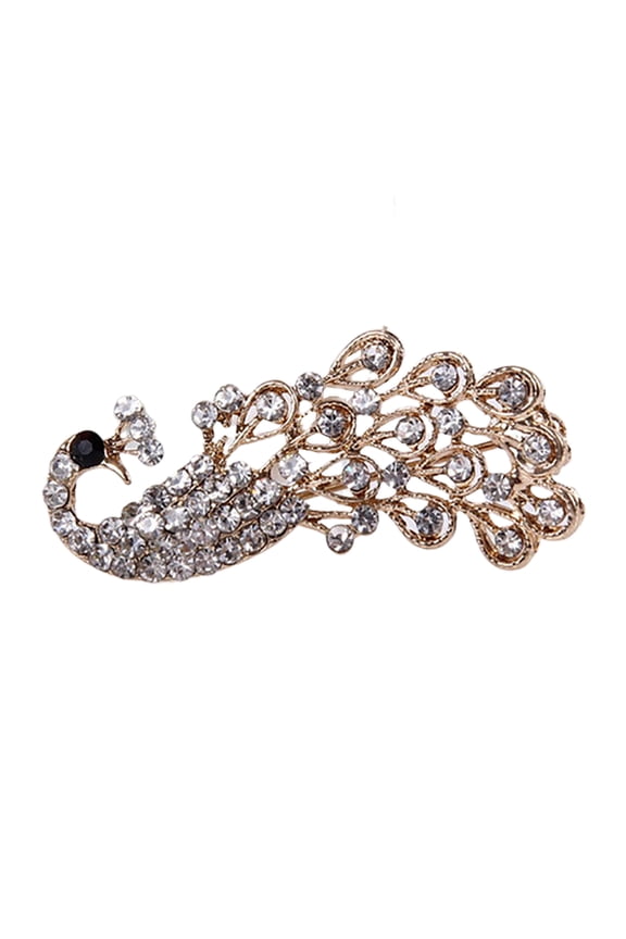 Brooch Pin Shiny Lovely Women Fashion Peacock Shape Collar Pin for Wedding