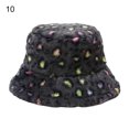 thumbnail image 1 of UDIYO Bucket Hat Leopard Print Foldable Autumn Winter Thickened Plush Windproof Fisherman Cap for Outdoor, 1 of 8