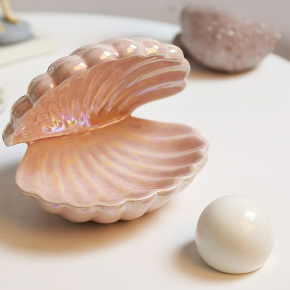 UDIYO Ceramic Shell Pearl Lamp Bedroom Decoration Home Bedside Night Light Girl Gift