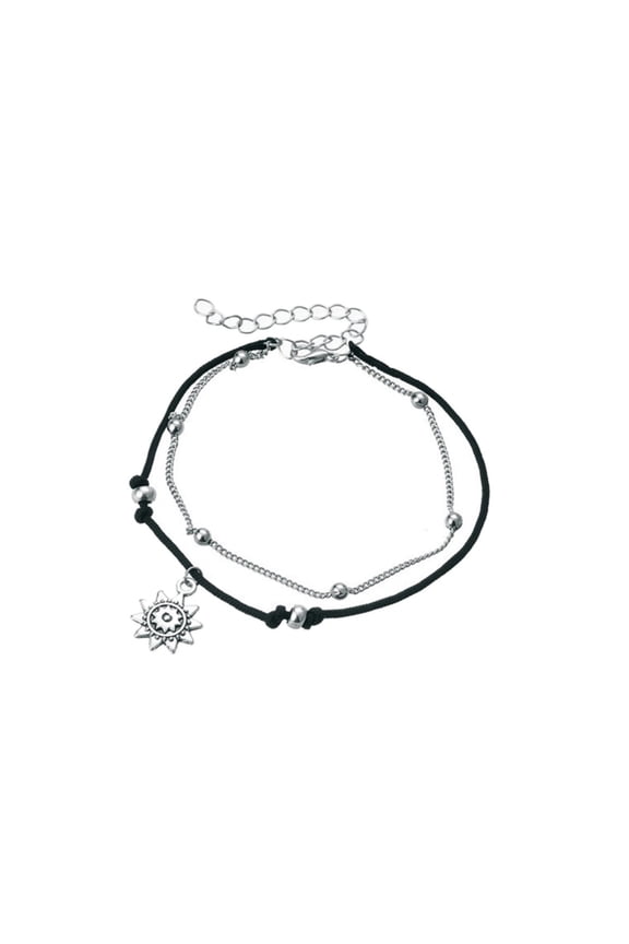 Chain Anklet Sun Shape Convenient to Store Silver Color Women Foot Anklet Jewelry for Gifts