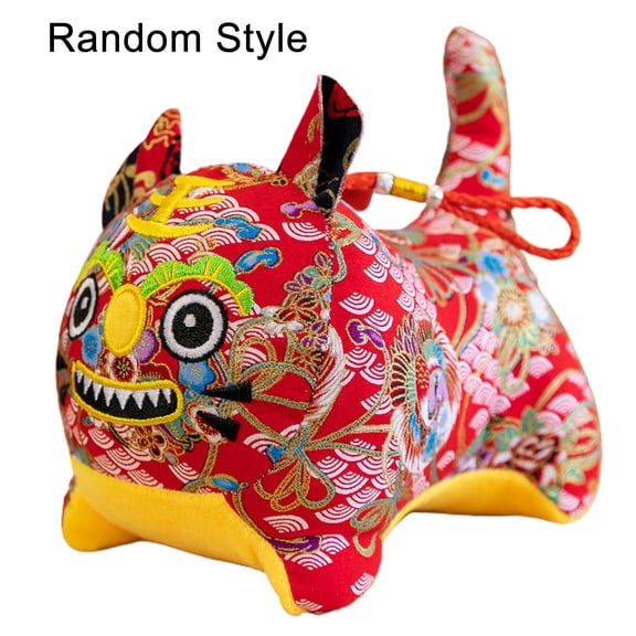 UDIYO Chinese New Year Tiger Festive Three-dimensional Embroidery New Year Gift Collection Chinese Zodiac Tiger Plush Pendant for Decor