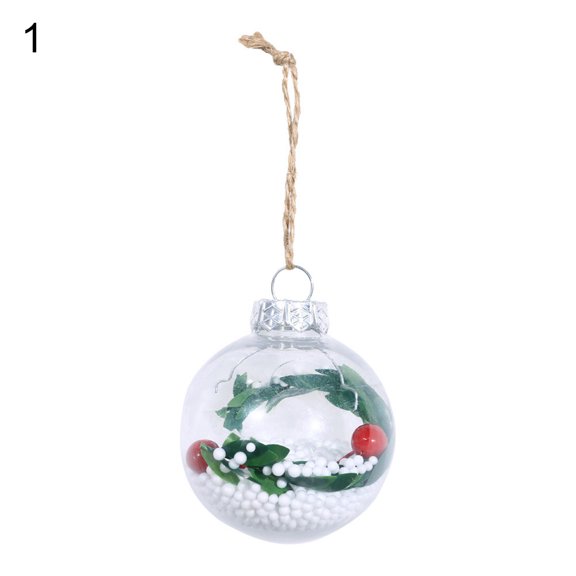 UDIYO Christmas Transparent Holly Berry Hanging Ball Bauble Xmas Party Tree Decor