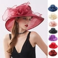 thumbnail image 1 of UDIYO Church Fascinator Wedding Tea Party Derby Hats for Women Flower Wide Brim Sunshine Hat, 1 of 8