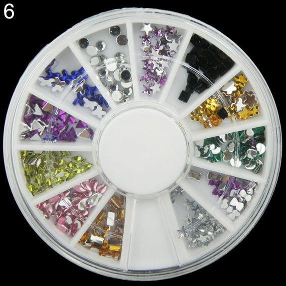 UDIYO Colorful Shiny Nail Art Decoration Wheel Colorful Star DIY Manicure Accessory