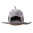 thumbnail image 1 of UDIYO Comfortable Cave Design Kennel Shark Shape Cat Dog Pet Soft Nest for Daily Life, 1 of 7