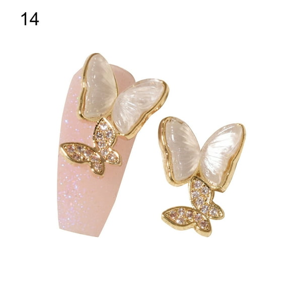 UDIYO Creative Butterfly Shape Nail Rhinestones Trendy DIY Cubic Zirconia Nail Decor for Nail Design
