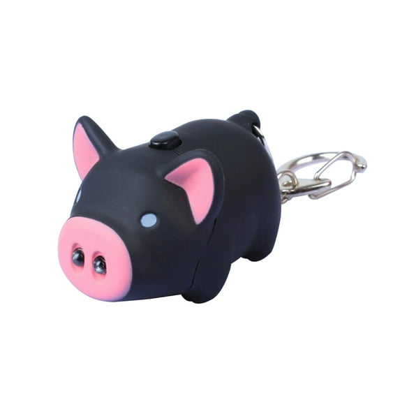 UDIYO Cute Pig Style LED Light Sound Key Chain Keyring Car Bag Pendant Decoration Gift
