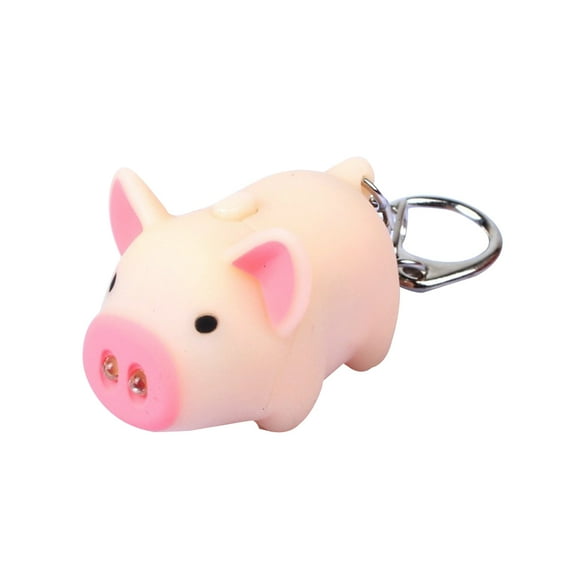 UDIYO Cute Pig Style LED Light Sound Key Chain Keyring Car Bag Pendant Decoration Gift