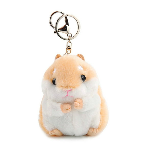 UDIYO Cute Plush Hamster Pendant Key Chain Clasp Key Ring Keyring Handbag Car Decor