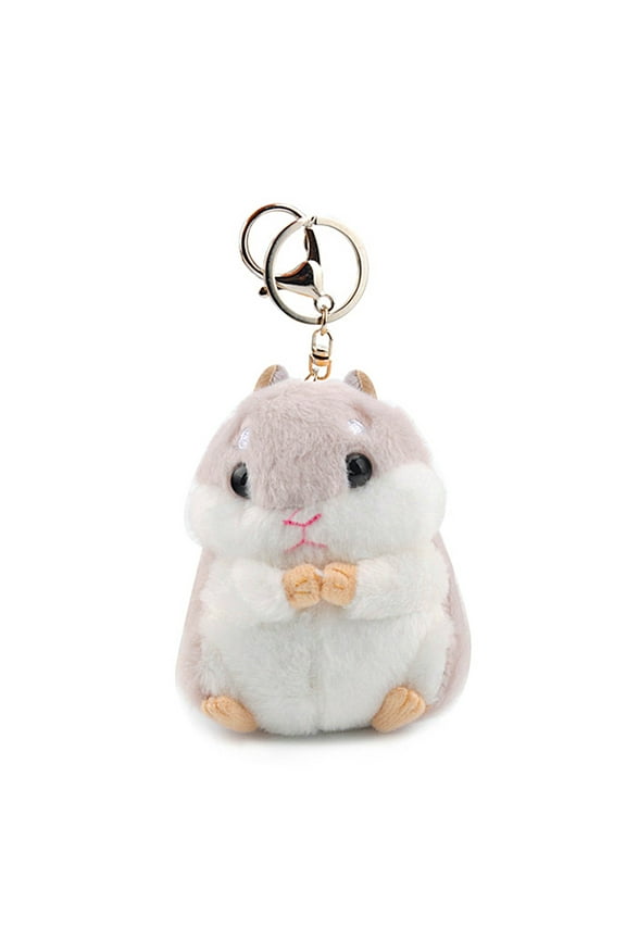 Cute Plush Hamster Pendant Key Chain Clasp Key Ring Keyring Handbag Car Decor