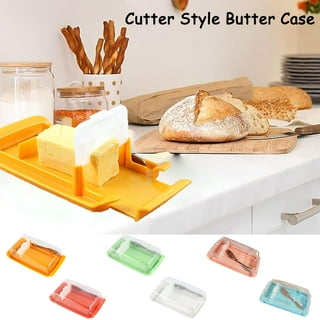 UNIVIVO Butter Slicer Cutter, Stick Butter Container Dish with Lid for  Fridge, Easy Cutting Two 4oz Sticks Butter