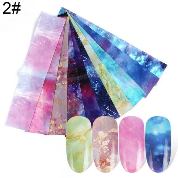UDIYO DIY Star Night Sky Adhesive Nail Art Sticker Transfer Paper Decal Manicure Decor