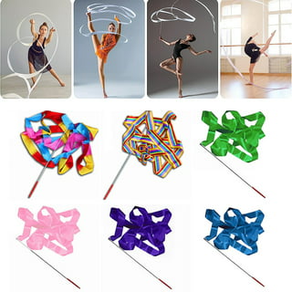 Dance Ribbons Streamers 13Ft Unisex Kids' Gymnastics Ribbon Wands Perfect  Rhythm Sticks for Talent Shows Artistic Dancing Twirling 