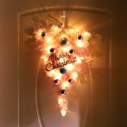 UDIYO Door Garland Realistic Looking Decorative Eye-catching with Colored Balls LED Light Christmas Decoration Pink Artificial Christmas Teardrop Decoration Home Decor