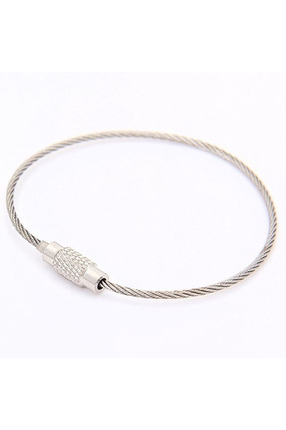 Durable Stainless Steel Screw Locking Wire Keychain Rope Key Holder Organizer