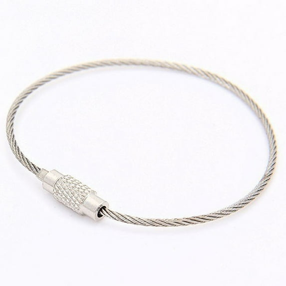 UDIYO Durable Stainless Steel Screw Locking Wire Keychain Rope Key Holder Organizer