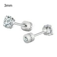 thumbnail image 1 of UDIYO Earrings Fashionable Unisex Rhinestone Round Cubic Zirconia Titanium Steel Studs for Gift, 1 of 7