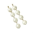 thumbnail image 1 of UDIYO Earrings Faux Pearl Design Decorative Alloy Long Dangle Eardrop for Party, 1 of 7