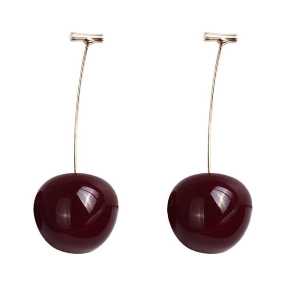 UDIYO Earrings Sweet Cherry Shape Alloy Exquisite Jacket Ear Dangle for Dating