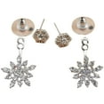 thumbnail image 1 of UDIYO Elegant Fashion Snowflake Rhinestone Crystal Dangle Earrings for Female Daily Outfits, 1 of 7