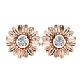 thumbnail image 1 of UDIYO Elegant Sunflower Inlaid Cubic Zirconia Women Fashion Jewelry Ear Stud Earrings, 1 of 7