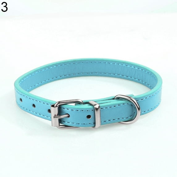 UDIYO Fashion Adjustable Faux Leather Solid Color Dog Cat Puppy Neck Strap Pet Collar