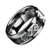 UDIYO Fashion Men Celtic Dragon Carving Titanium Steel Wedding Band Ring Jewelry Gift