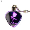 thumbnail image 1 of UDIYO Fashion Rose Heart Key Chain Color Changing Flashing LED Lights Couple Keyring, 1 of 7