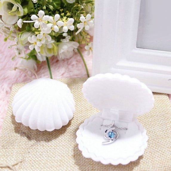 UDIYO Fashion Shell Shape Jewelry Display Gift Box Case for Necklace Earrings Ring